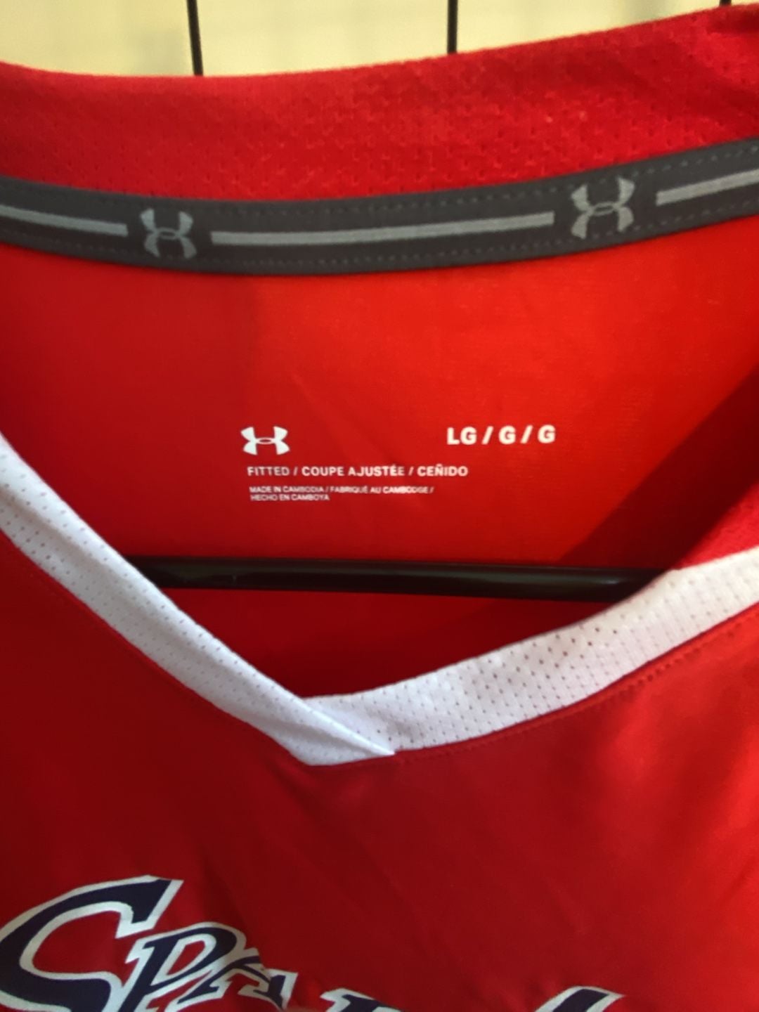 Under Armour Powerhouse 2.0 Long Sleeve Jersey Size L Red Sparks 23 5
