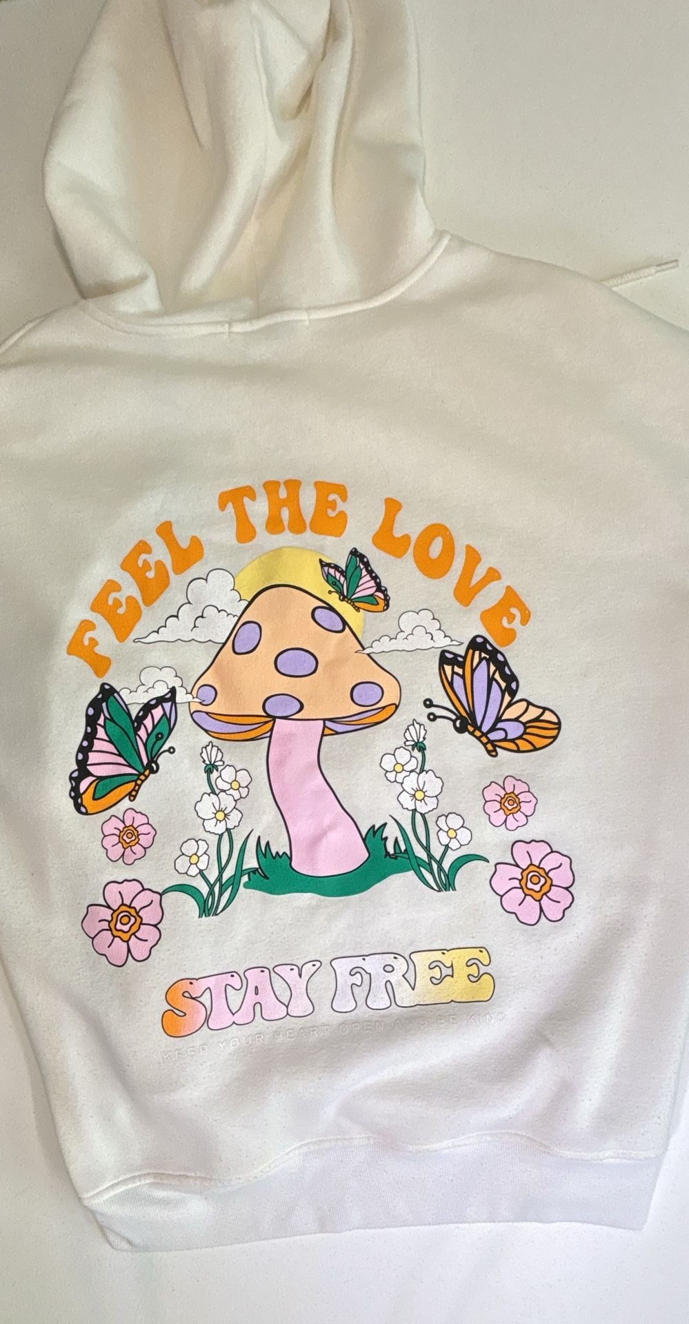 Vine and Valley Zip Up Hoodie Size XL White Feel The Love 3