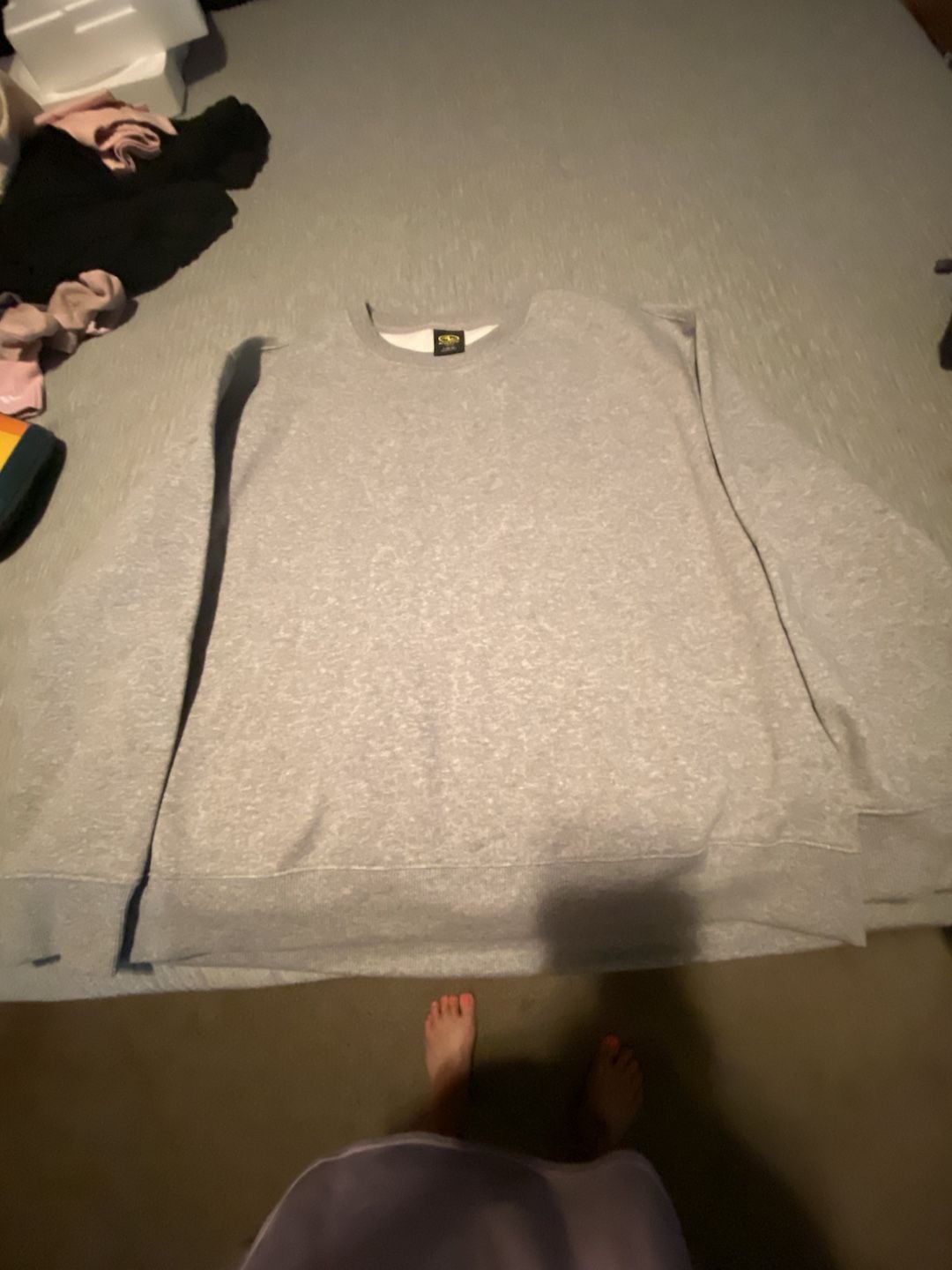 Athletic Works Sweatshirt Size L (12-14) Heather Gray Fleece Crewneck 2