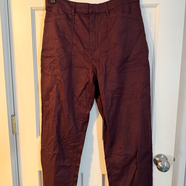 NWT Splendid Carissa Pant Size M Burgundy Twill Stretch