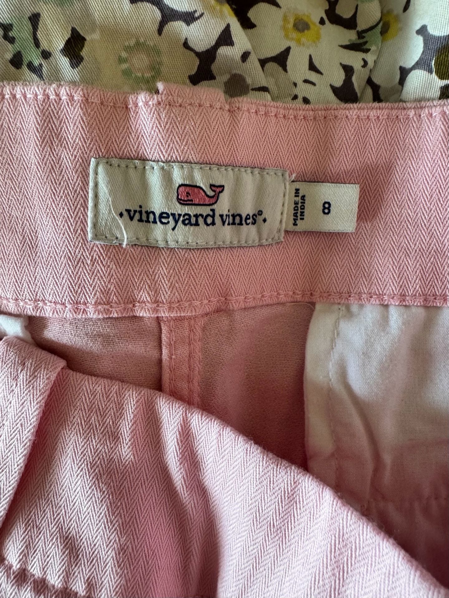 NWOT Vineyard Vines Chino Shorts Size 8 Pink Herringbone Twill 4