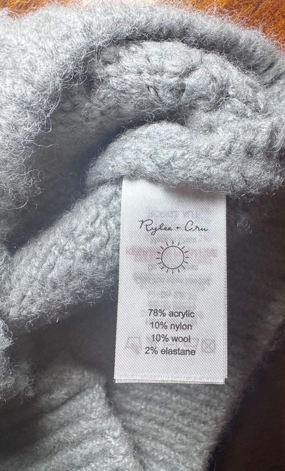 Rylee + Cru Balloon Sweater 12-18M Dusty Blue Pointelle Knit NWT 5