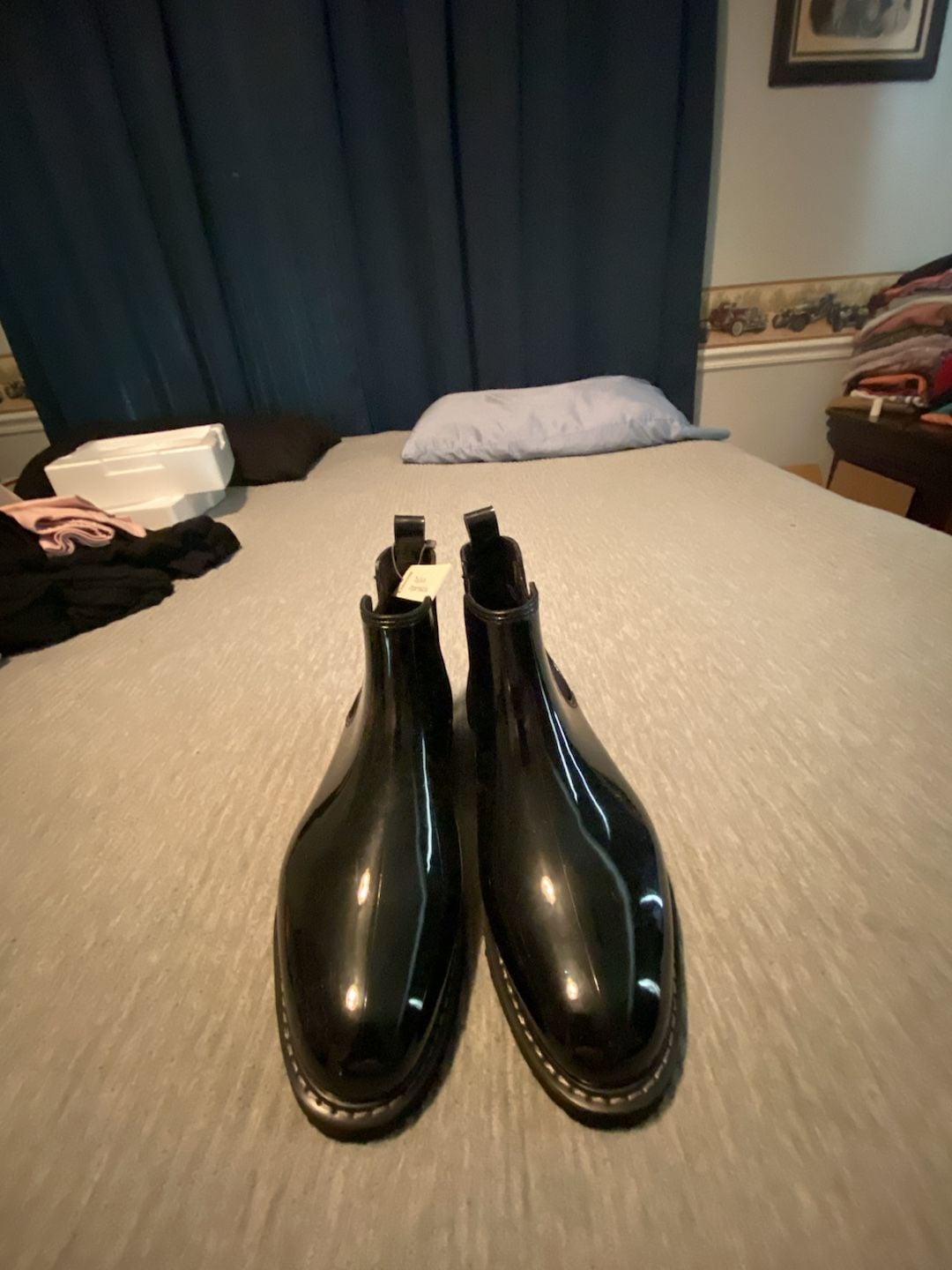 Cougar Kensington Chelsea Rain Boots Size 8 Black Glossy 2