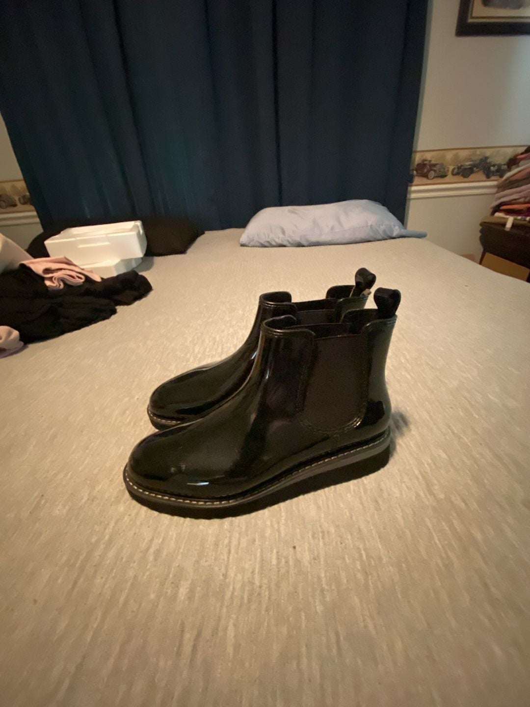 Cougar Kensington Chelsea Rain Boots Size 8 Black Glossy 3