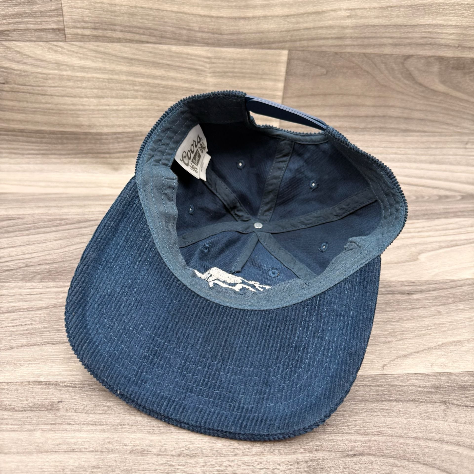 Coors Corduroy Snapback Hat Navy Blue Embroidered Logo 7