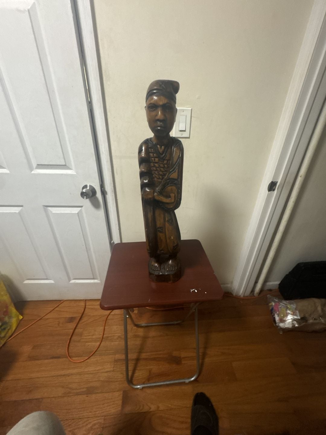 Hand Carved Wooden Ife Ruler Statue African Art Figurine 2