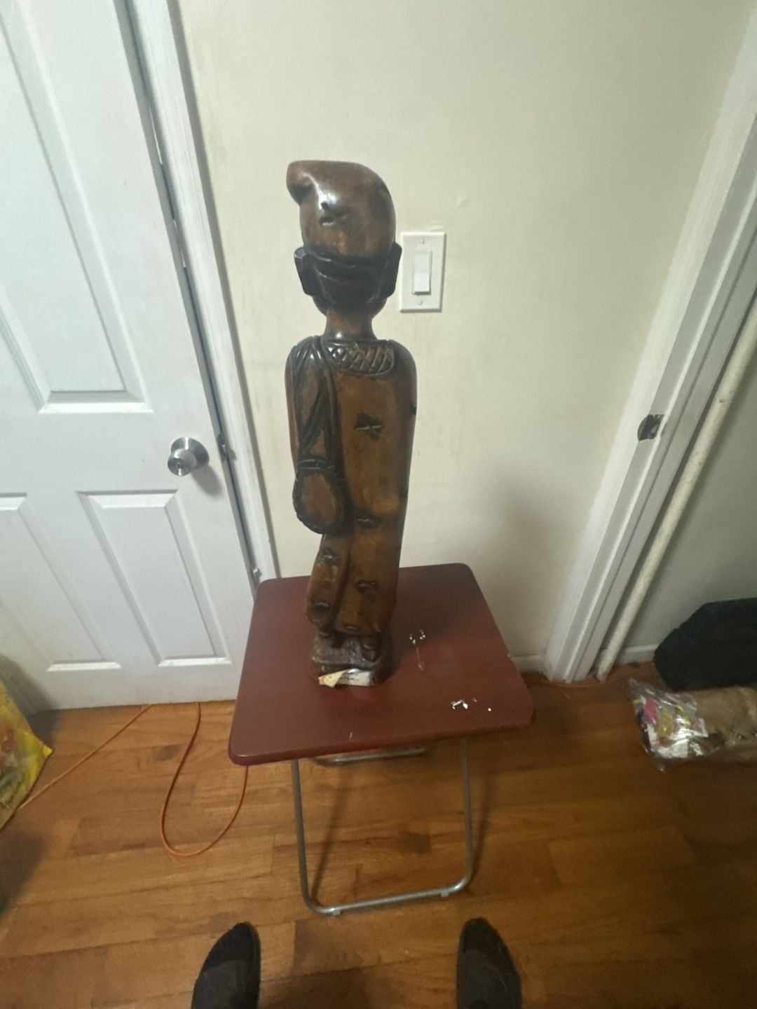 Hand Carved Wooden Ife Ruler Statue African Art Figurine 4