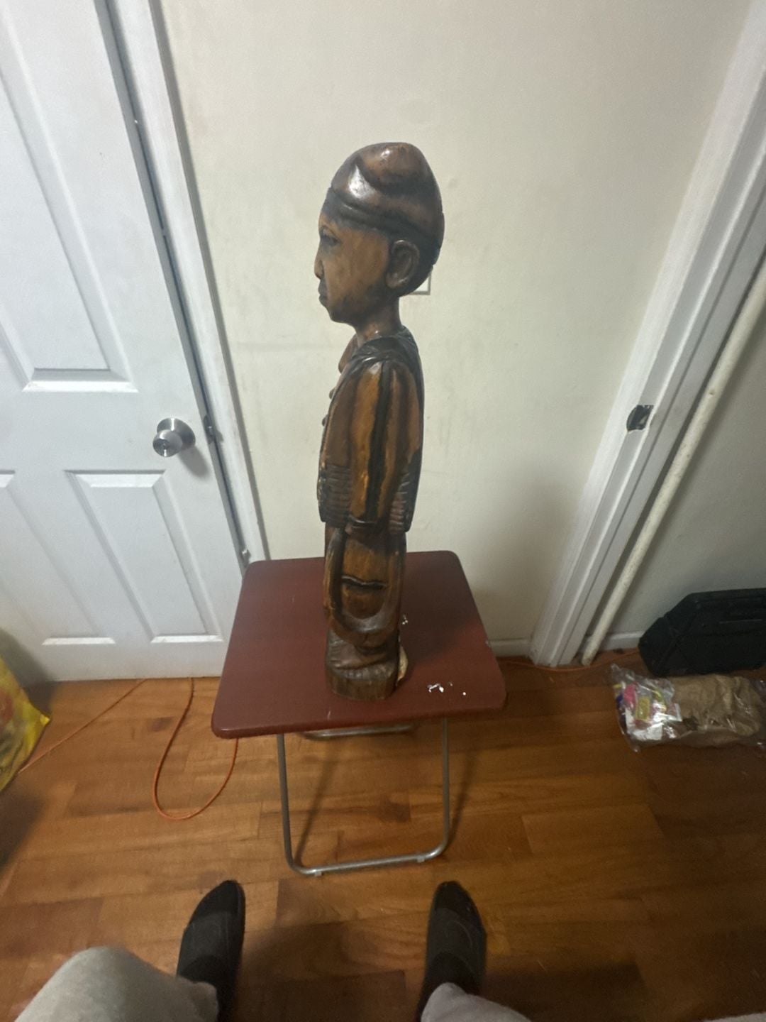 Hand Carved Wooden Ife Ruler Statue African Art Figurine 6