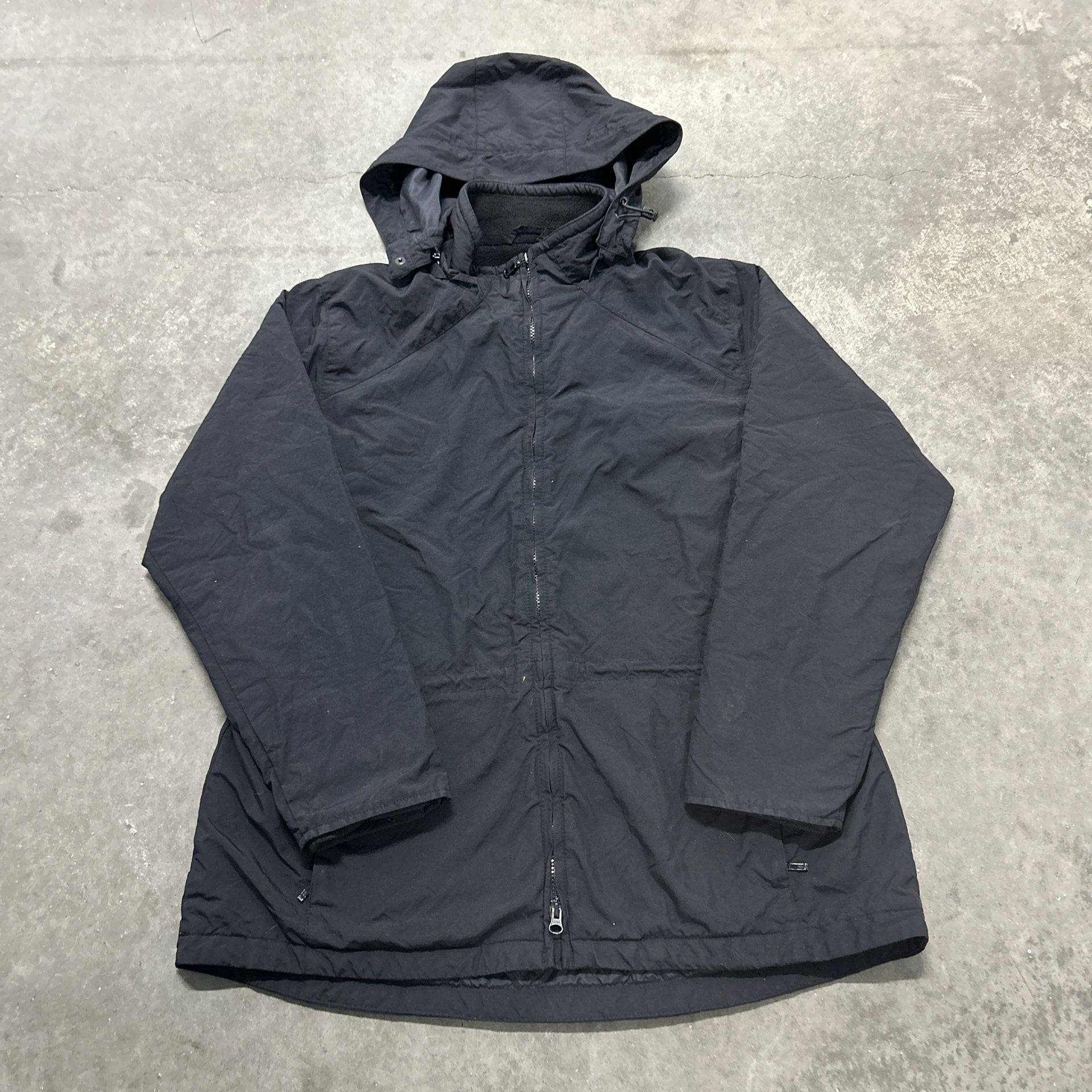 Eddie Bauer Hooded Jacket Size XL Black Full Zip Fleece Lined 2