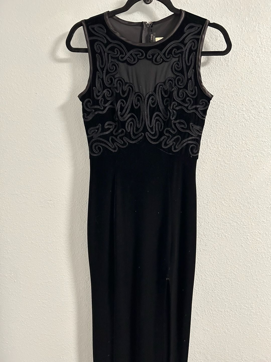 Night Way Collections Vintage Velvet Maxi Dress Black Sleeveless 2