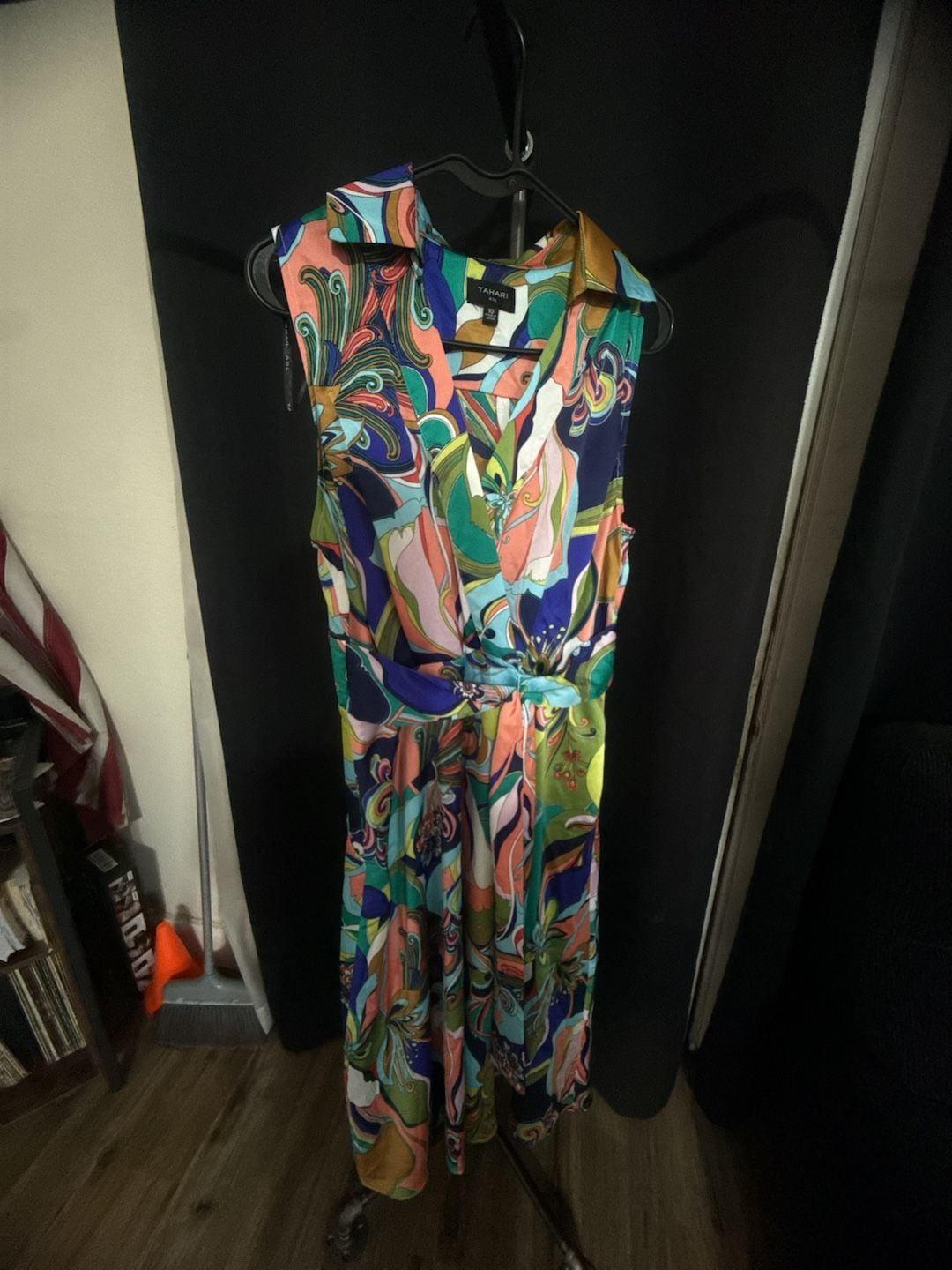 Tahari ASL Sleeveless Midi Dress Size 10 Multicolor Pucci Print 2