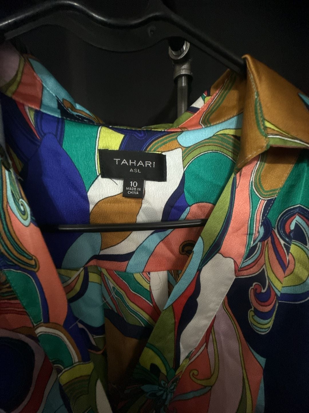 Tahari ASL Sleeveless Midi Dress Size 10 Multicolor Pucci Print 3