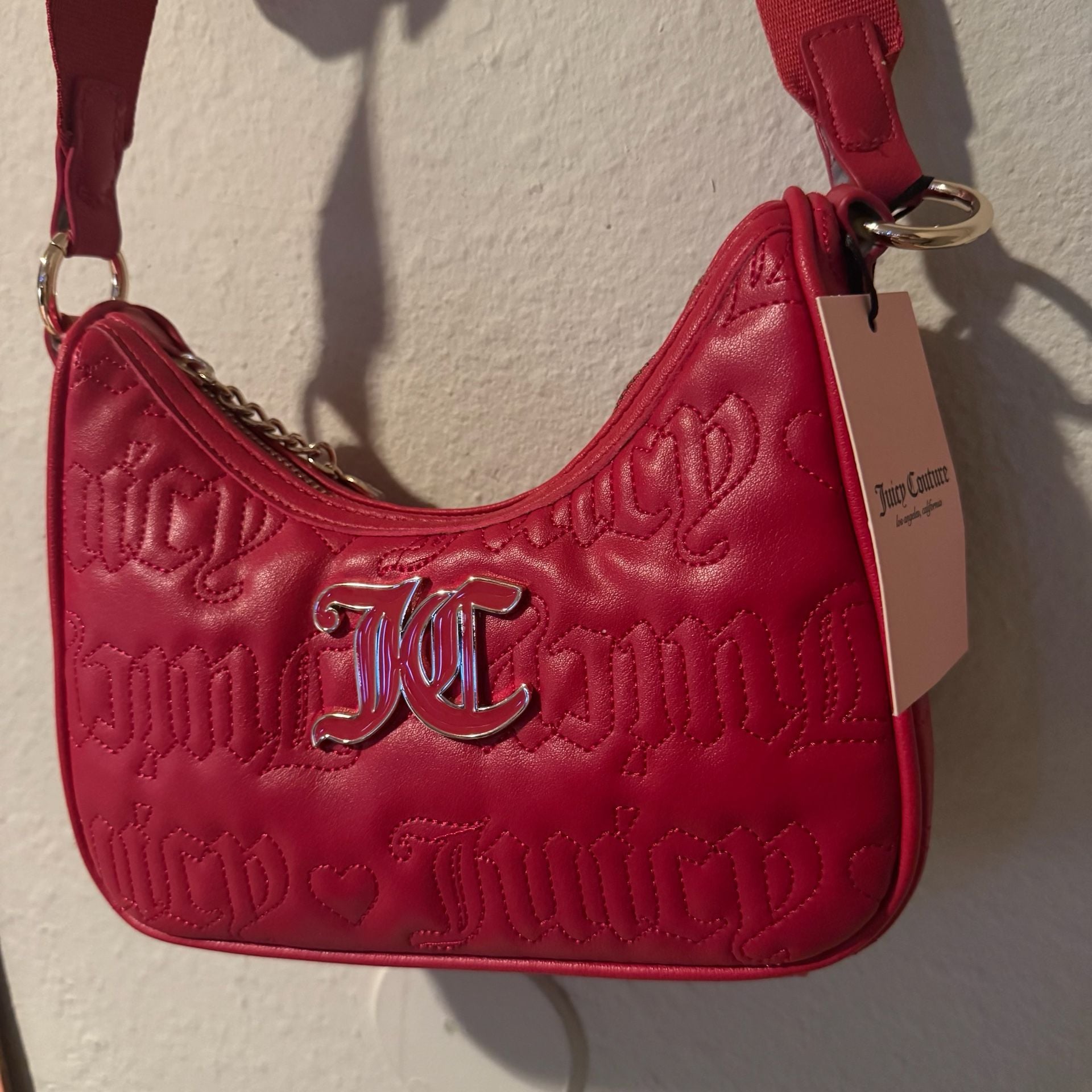 Juicy Couture Pink League Hobo Cool Red Handbag Purse NWT 2