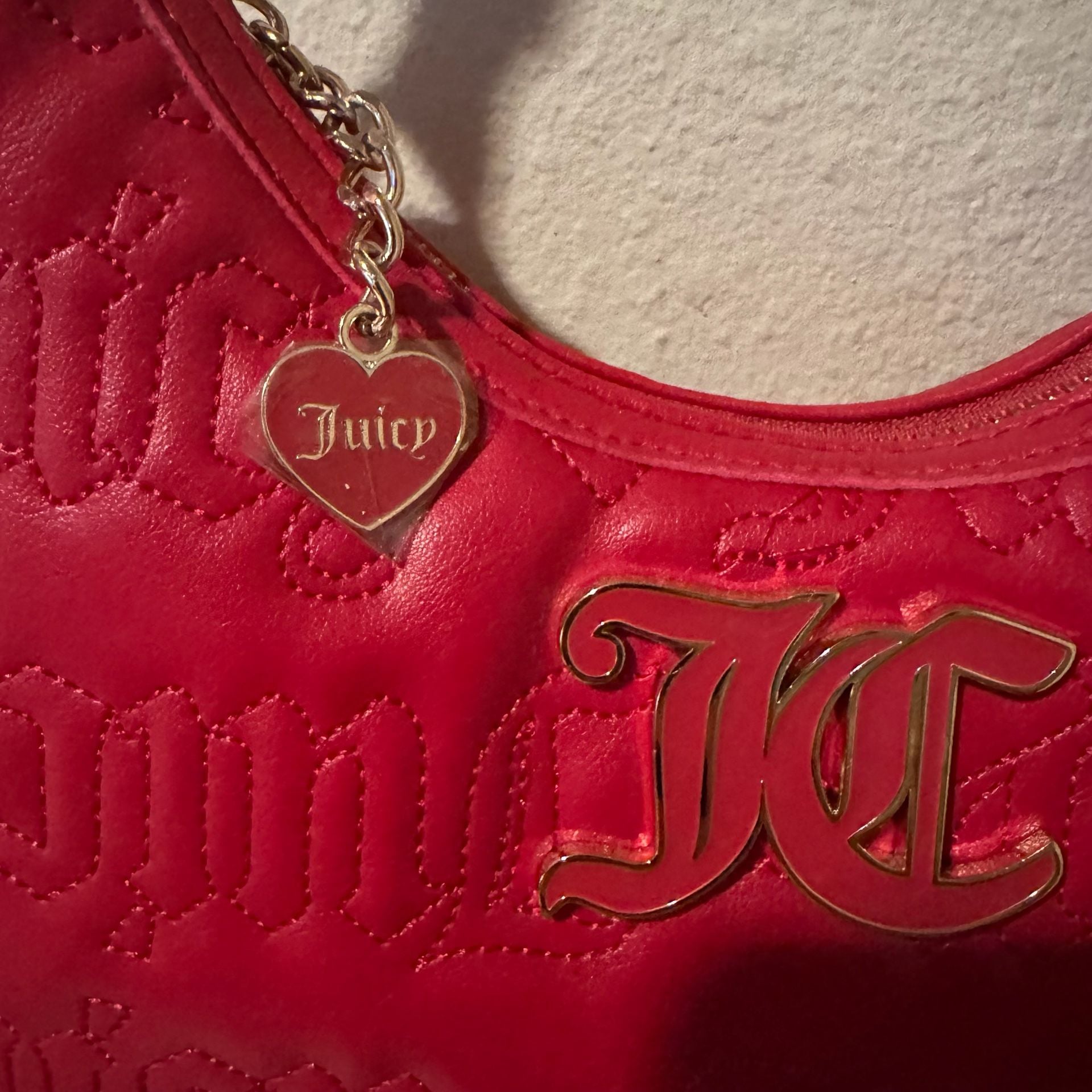 Juicy Couture Pink League Hobo Cool Red Handbag Purse NWT 6
