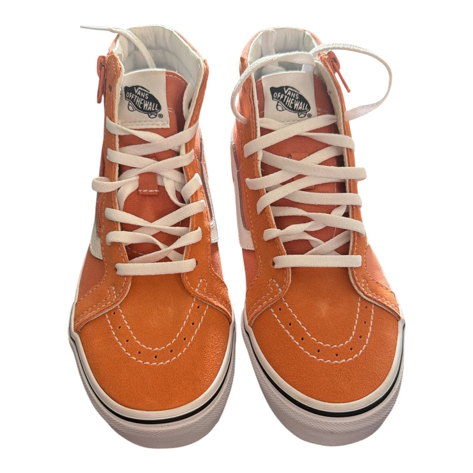 Vans Kids Sk8-Hi Reissue Side Zip Sun Baked Orange Sneakers – Size 4 2