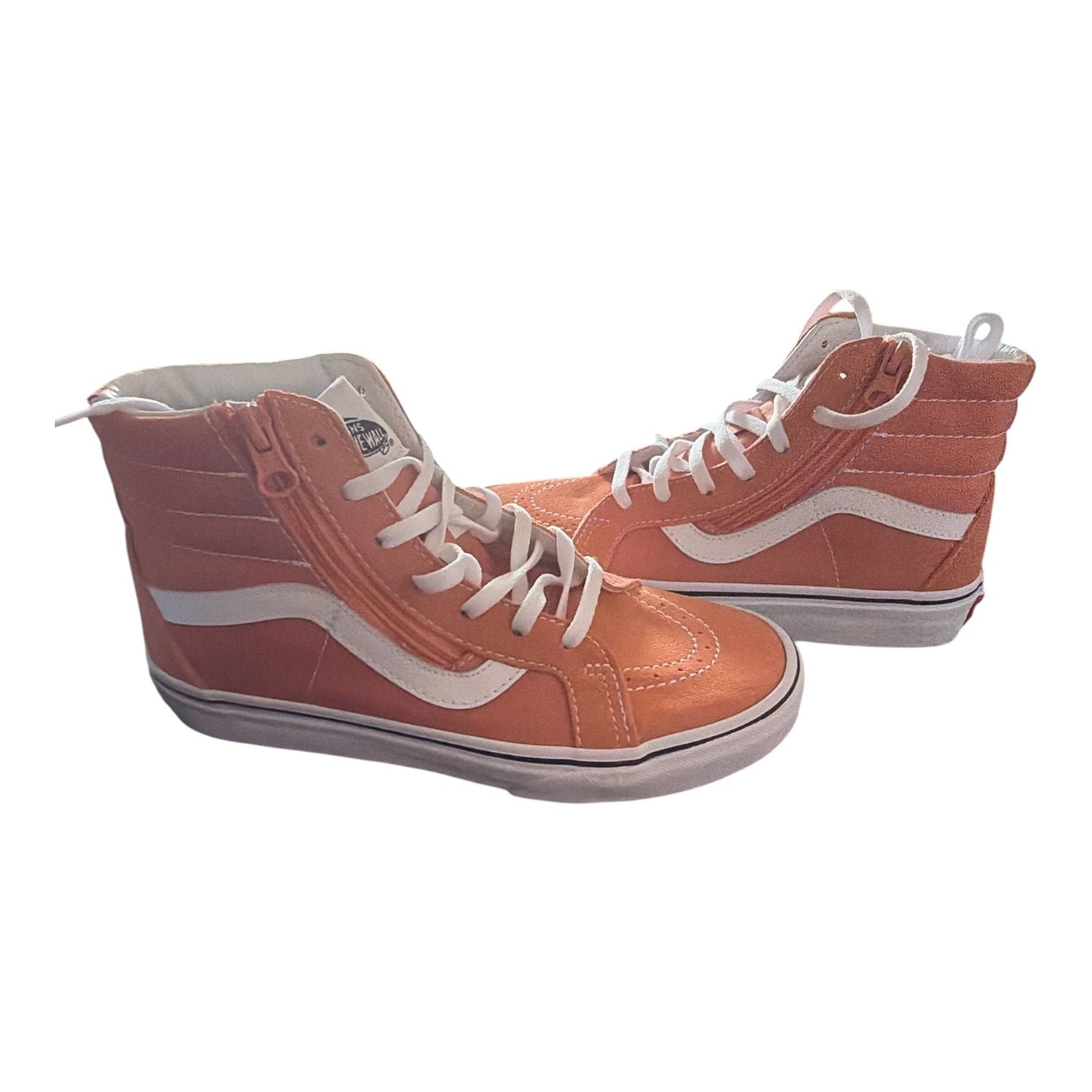 Vans Kids Sk8-Hi Reissue Side Zip Sun Baked Orange Sneakers – Size 4 3