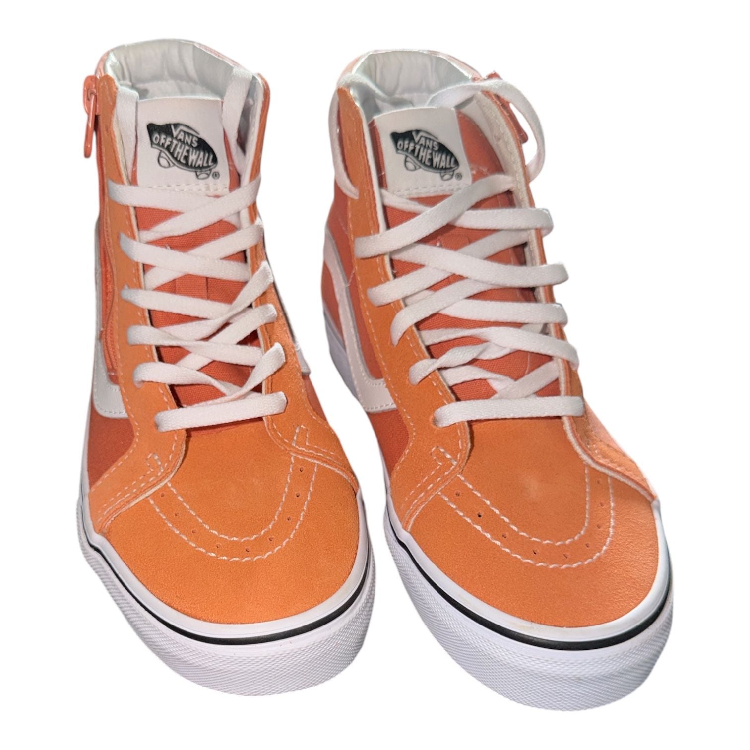 Vans Kids Sk8-Hi Reissue Side Zip Sun Baked Orange Sneakers – Size 4 10