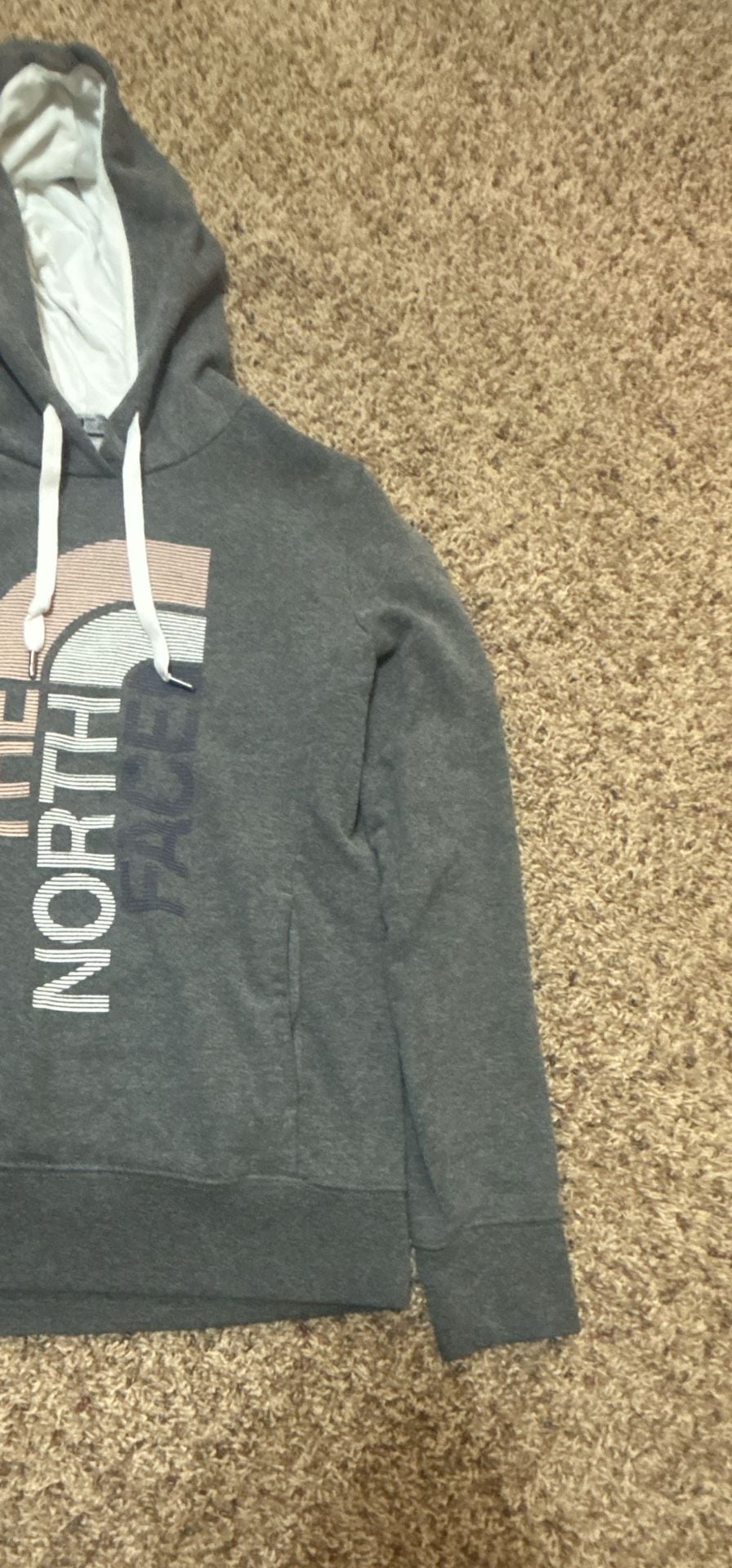 The North Face Logo Hoodie Size M Gray Pullover Sweatshirt 4