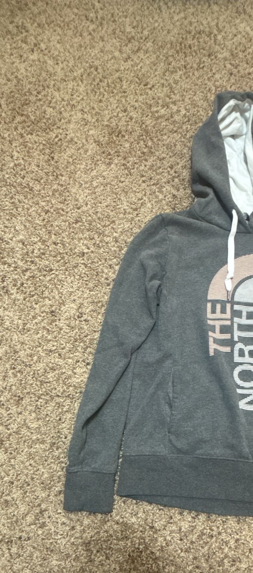 The North Face Logo Hoodie Size M Gray Pullover Sweatshirt 3