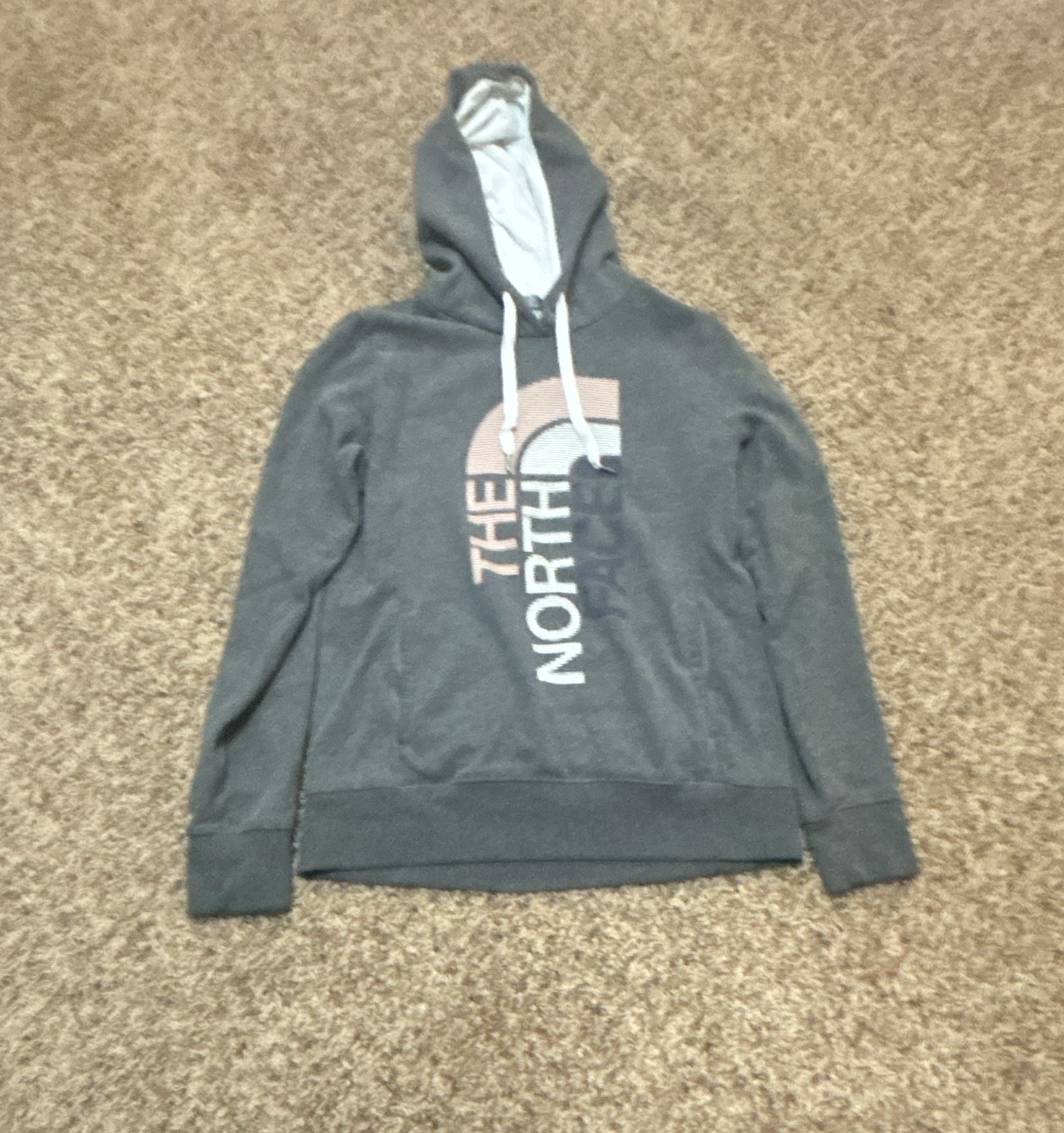 The North Face Logo Hoodie Size M Gray Pullover Sweatshirt 2