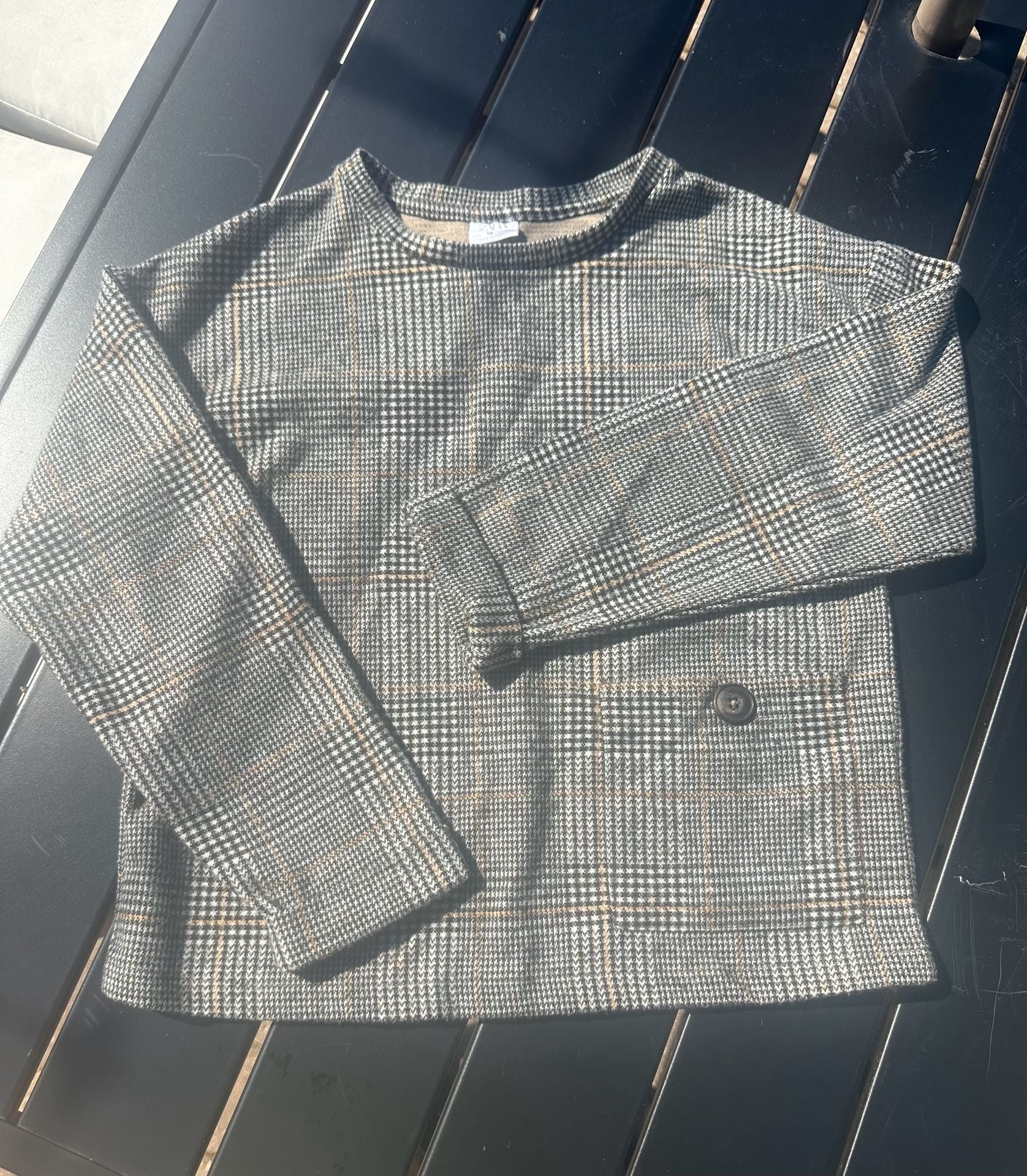 Girls Zara Plaid/ Twill Top ( Size: 10/ cm 140) 6