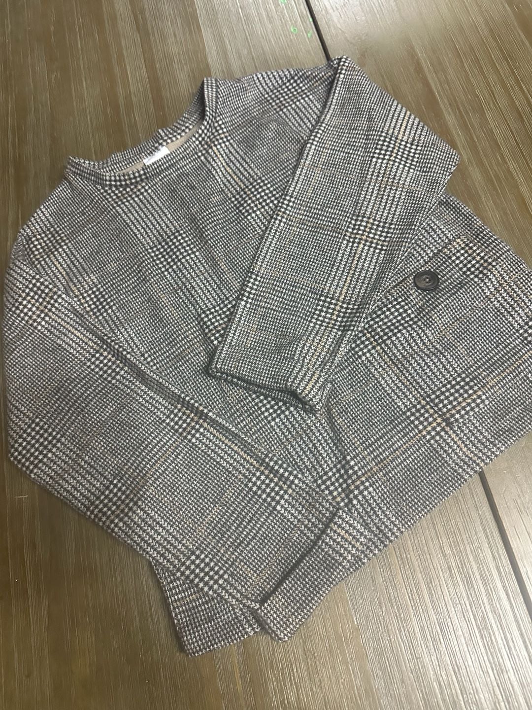 Girls Zara Plaid/ Twill Top ( Size: 10/ cm 140) 2