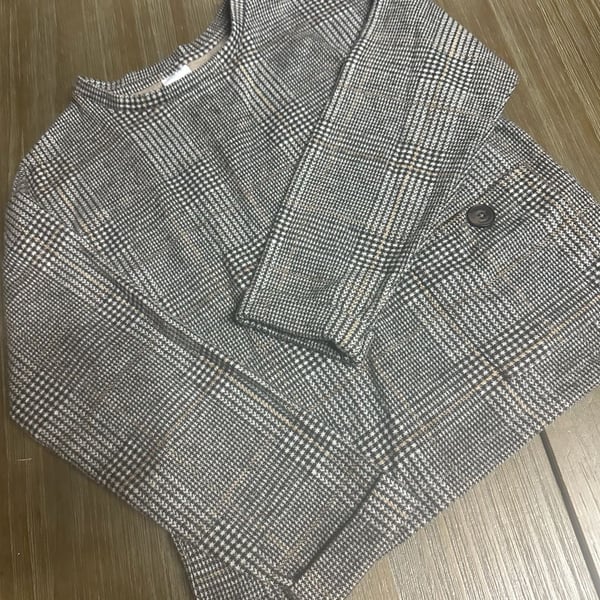 Girls Zara Plaid/ Twill Top ( Size: 10/ cm 140)