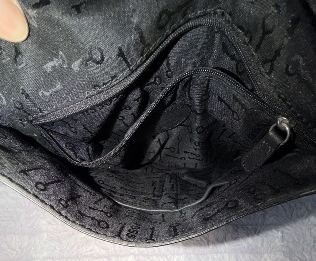 Fossil Black Leather Crossbody Flap Bag 5