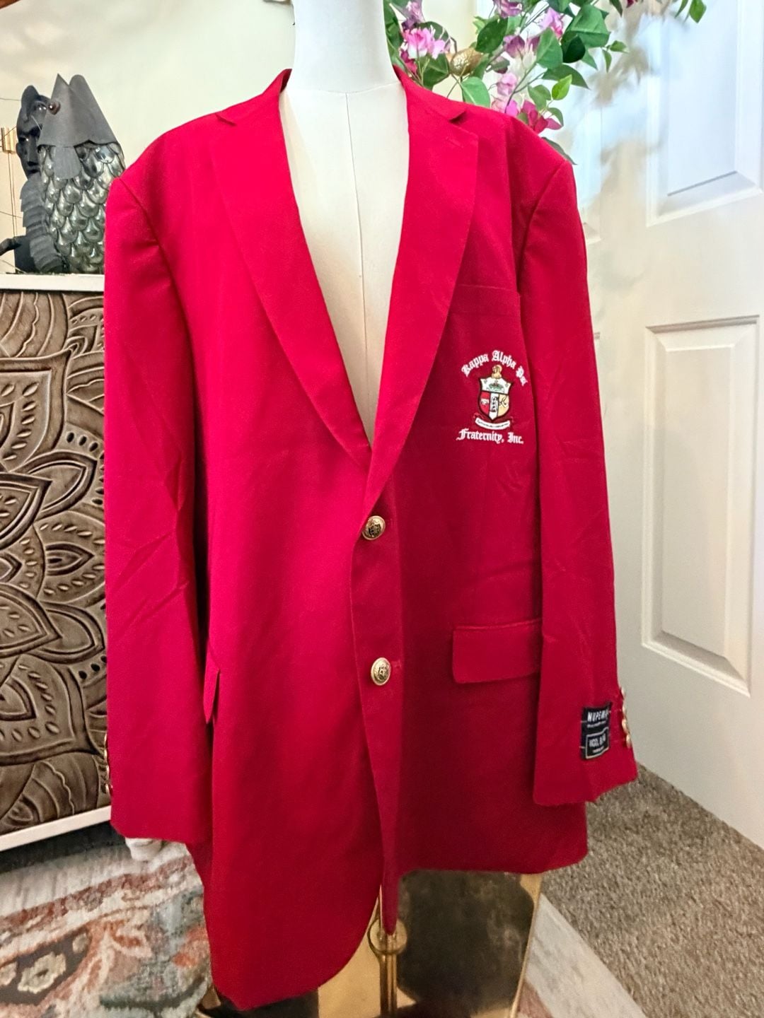 Nupemall Kappa Alpha Psi Fraternity Blazer Size 52R Crimson Wool Blend 3