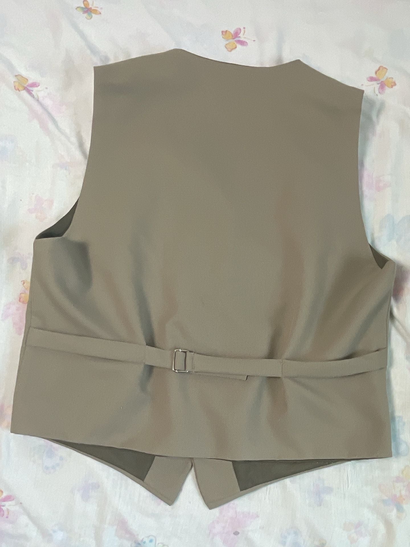 Long John Vest Size 52 Beige Button Front Waistcoat 7