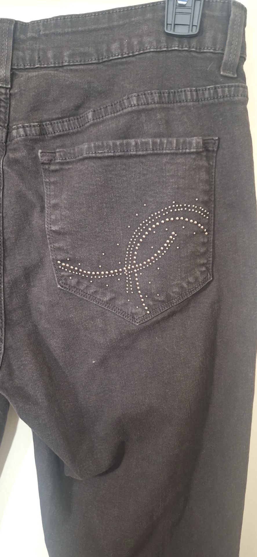 NYDJ Not Your Daughters Jeans 12P Black Embellished Pocket Straight Pants USA 13