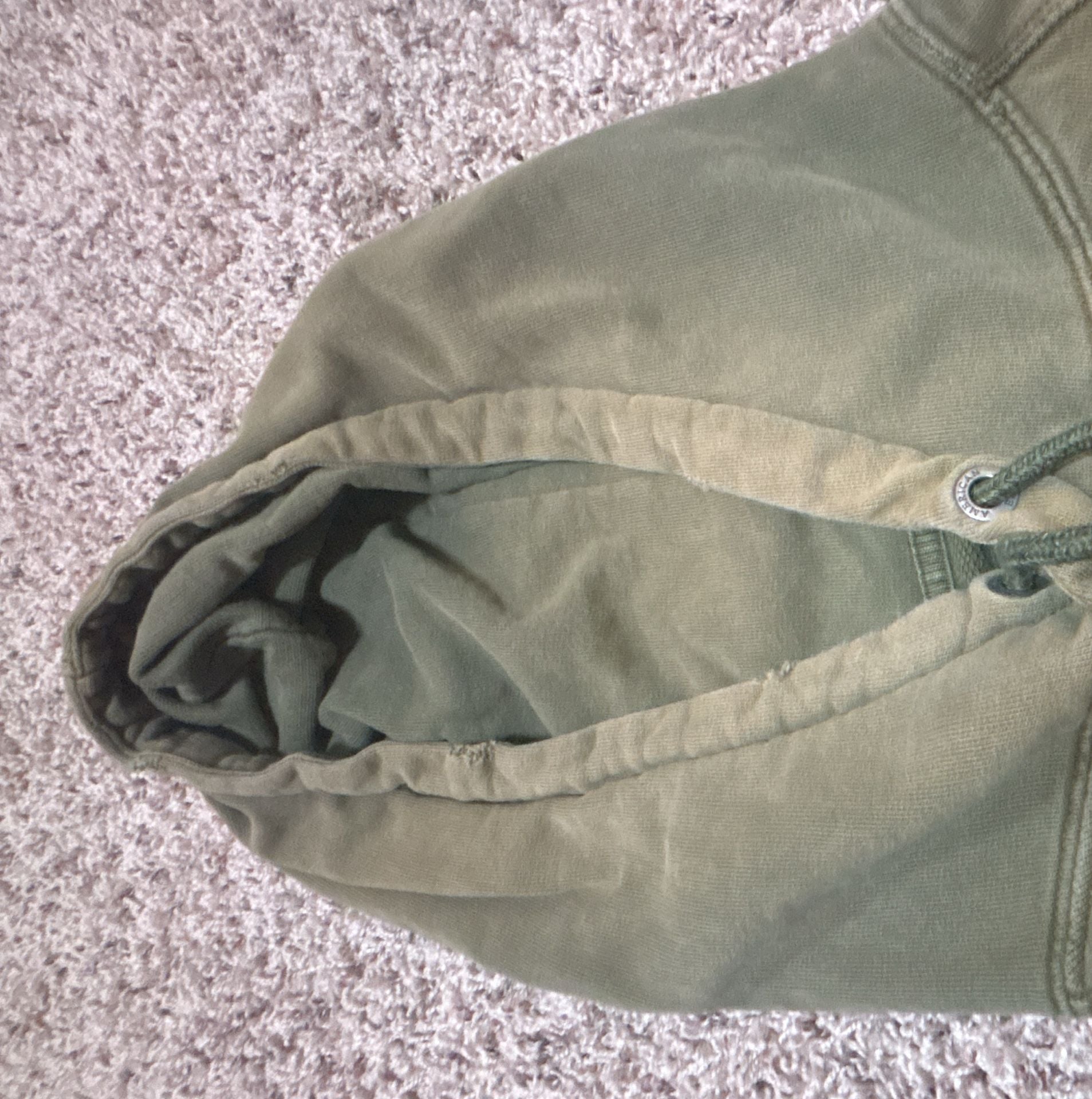 American Eagle Hoodie Size M Olive Green Pullover Sweatshirt 7