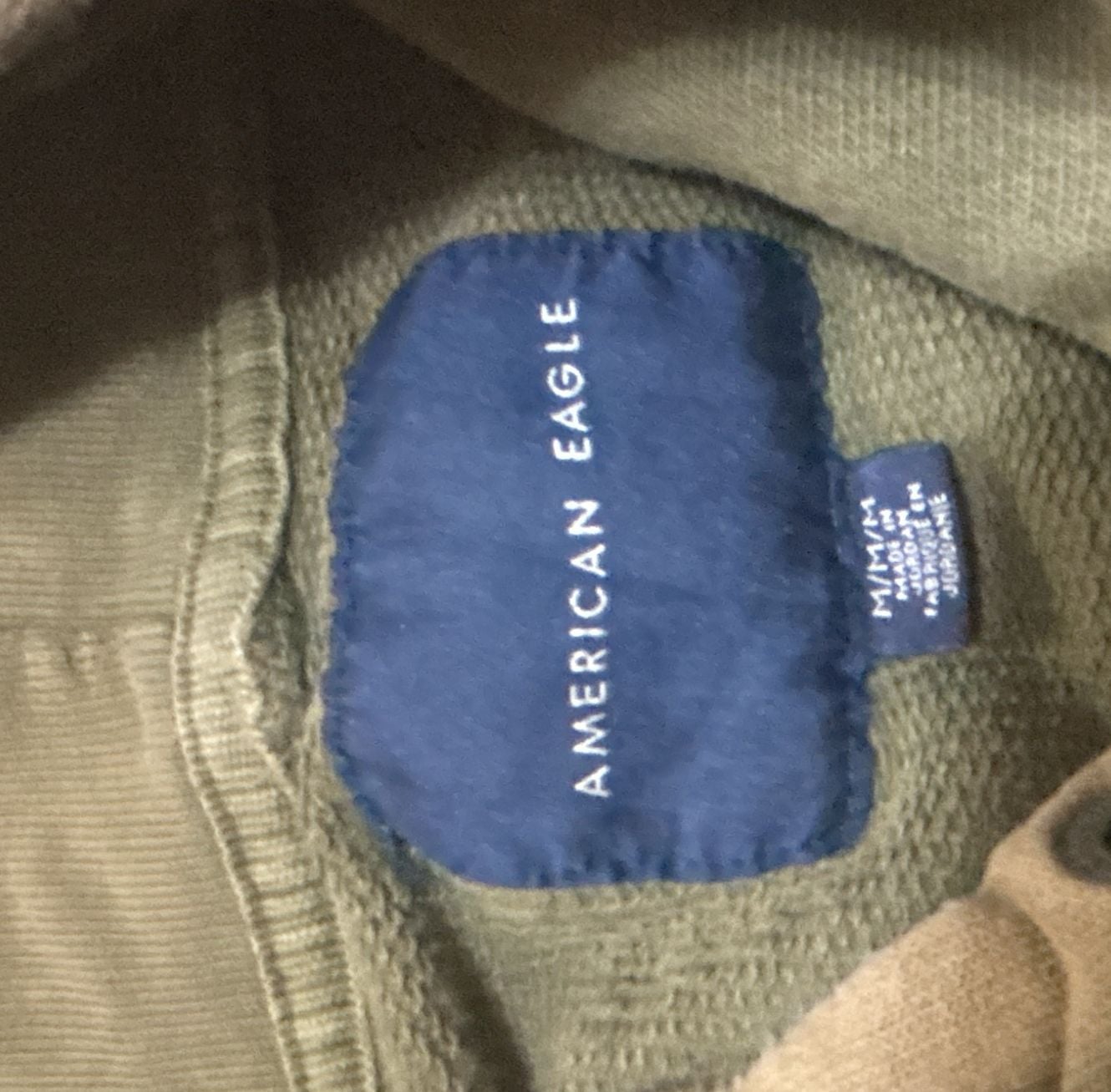 American Eagle Hoodie Size M Olive Green Pullover Sweatshirt 6