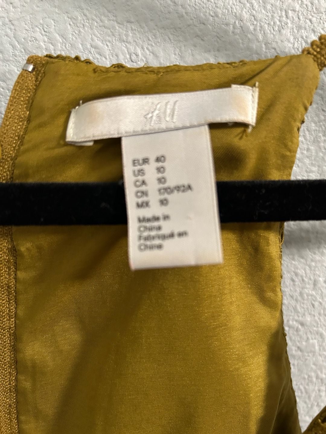 H&M Lace Bodycon Dress Size US 10 Mustard Yellow 3