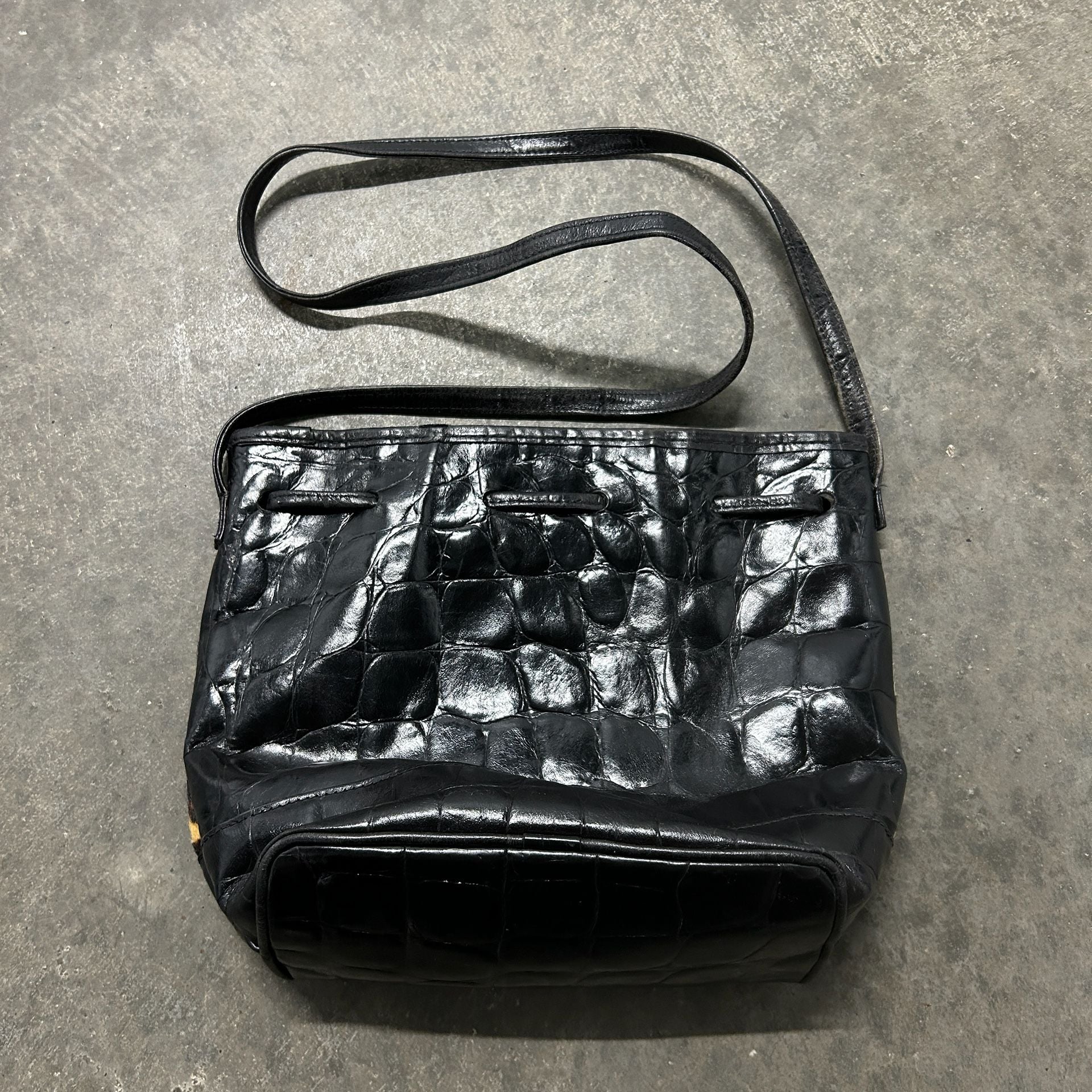 Avignon Leopard Print Calf Hair Bucket Bag Black Leather Trim 3