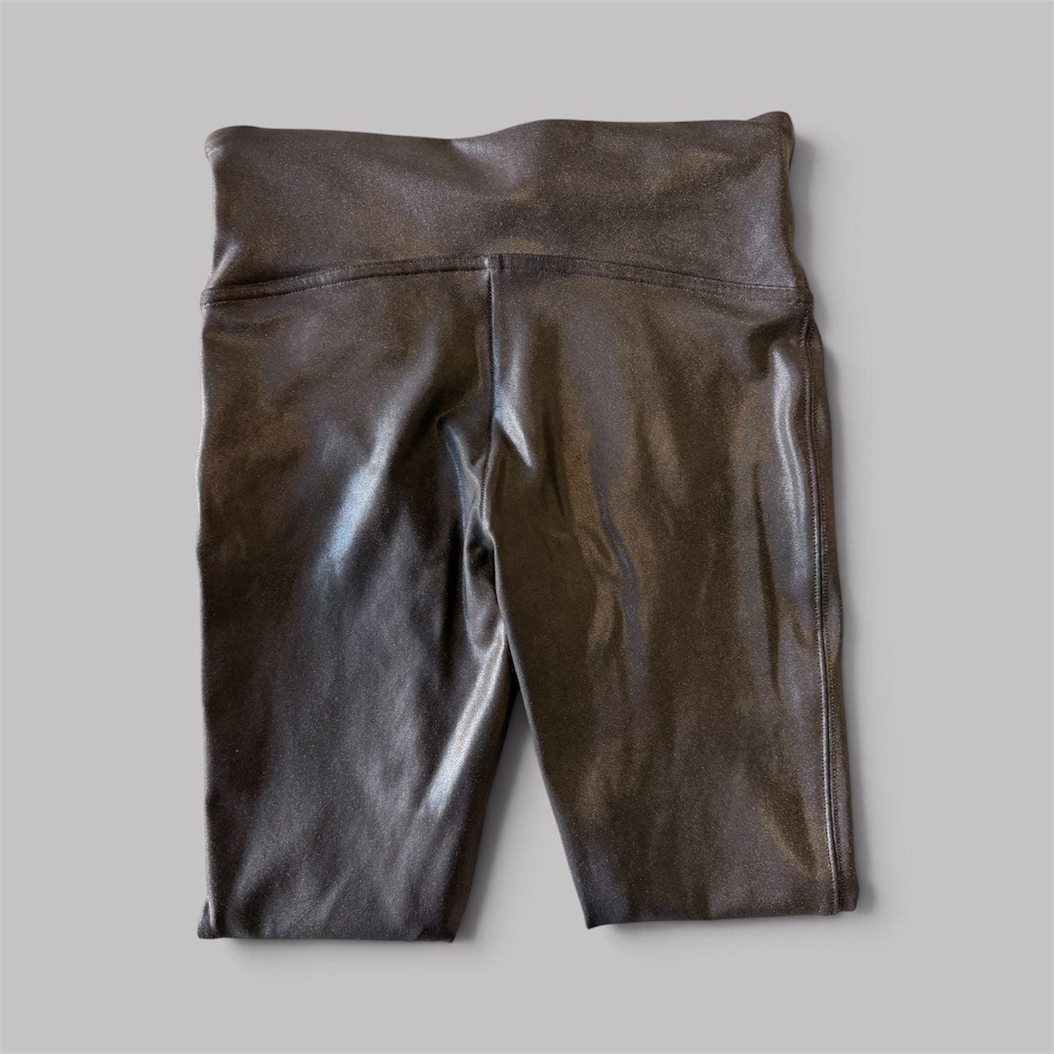Spanx Faux Leather Leggings Size M Petite Black 4