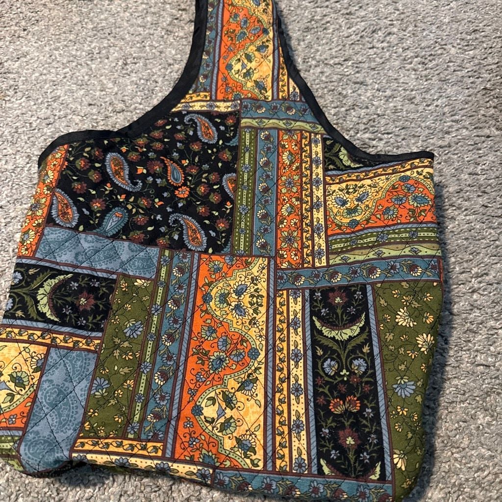 Quilted Paisley Patchwork Tote Bag 2