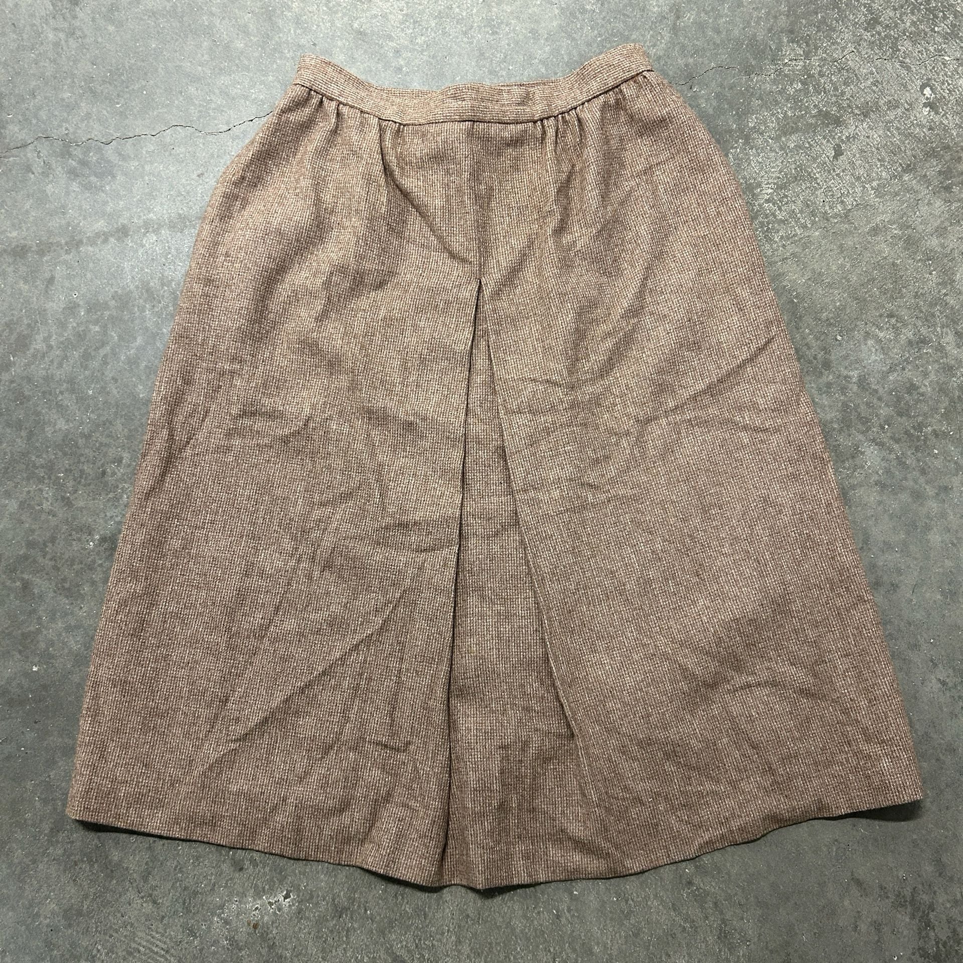 Vintage 1970s Evan-Picone Brown Wool Blend Midi Skirt Size 12 ILGWU Union Made 2