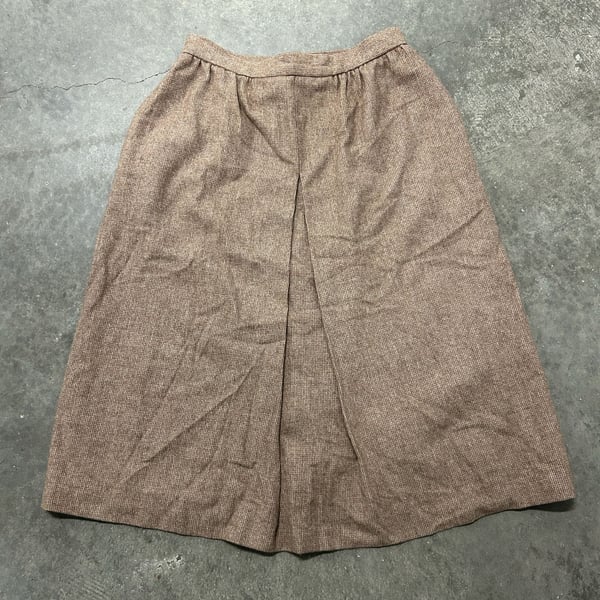 Vintage 1970s Evan-Picone Brown Wool Blend Midi Skirt Size 12 ILGWU Union Made