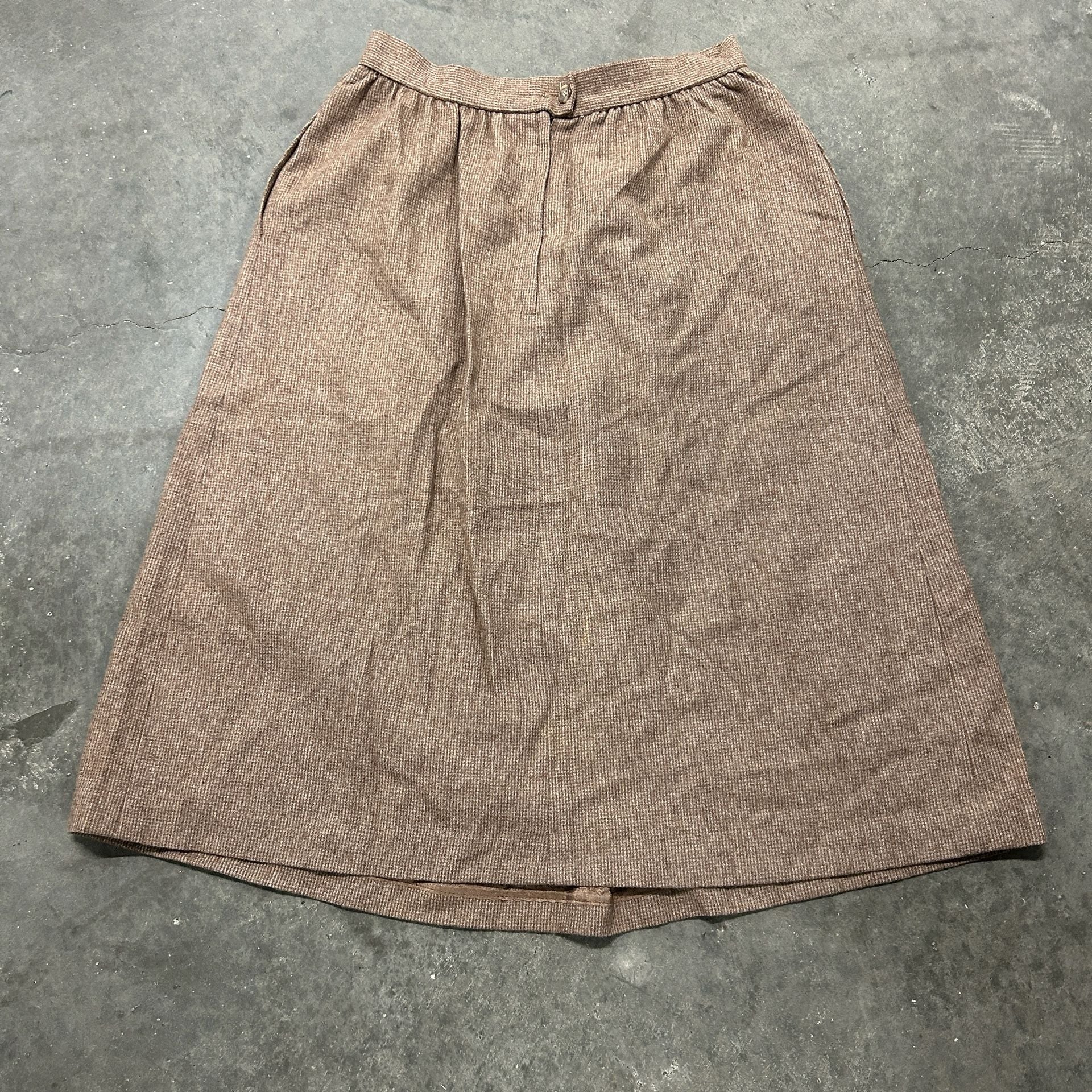 Vintage 1970s Evan-Picone Brown Wool Blend Midi Skirt Size 12 ILGWU Union Made 3