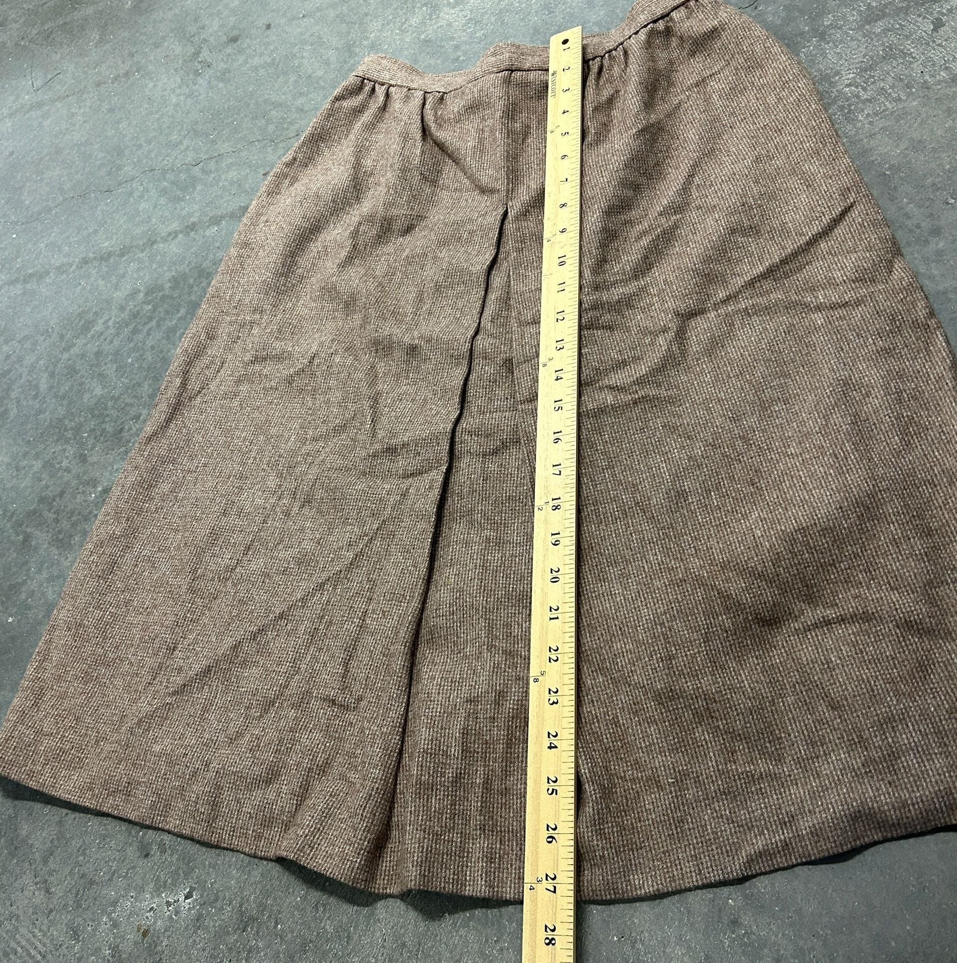 Vintage 1970s Evan-Picone Brown Wool Blend Midi Skirt Size 12 ILGWU Union Made 7