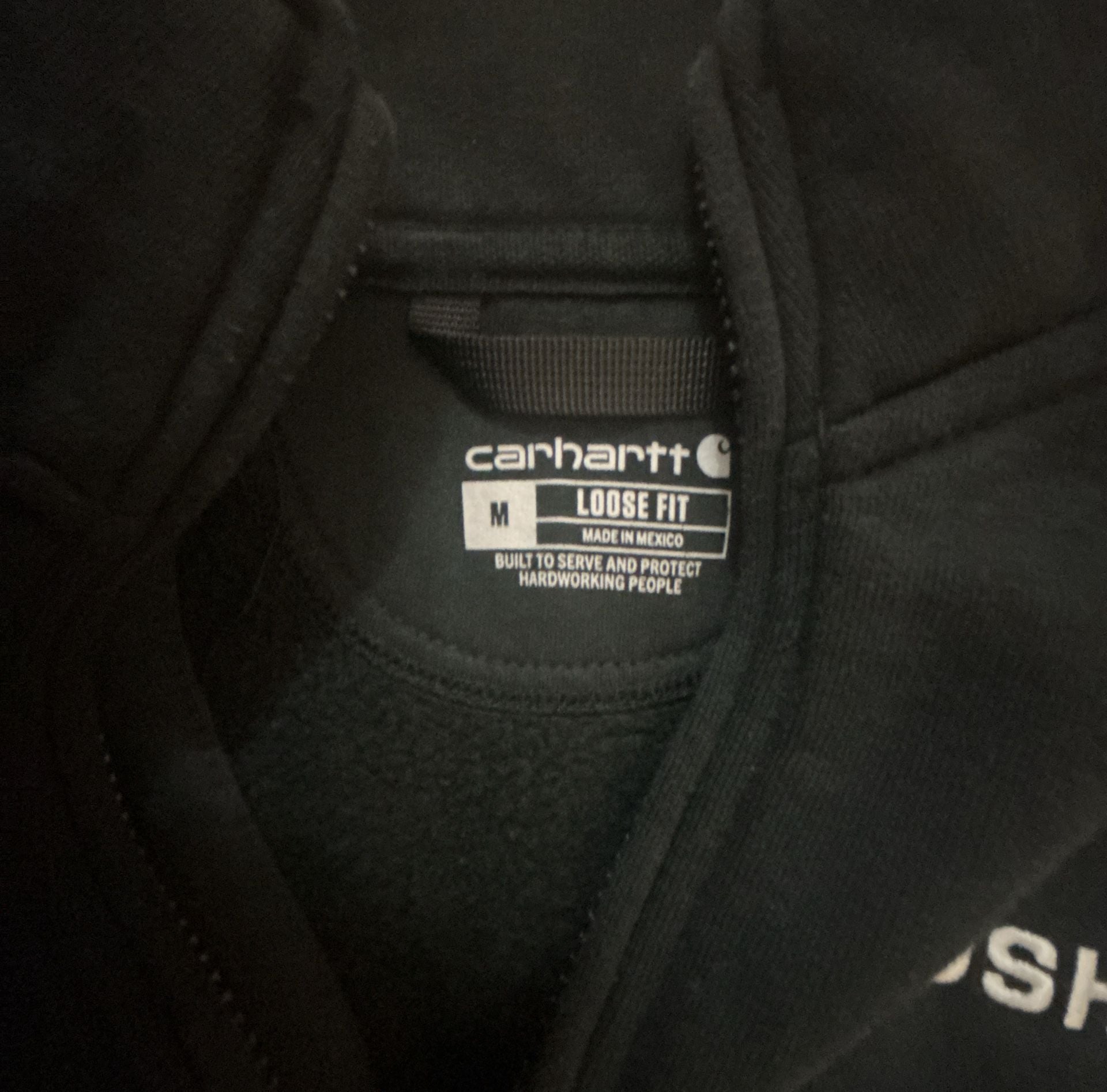 Carhartt 1/4 Zip Sweatshirt Size M Black Toshiba Engineering 7
