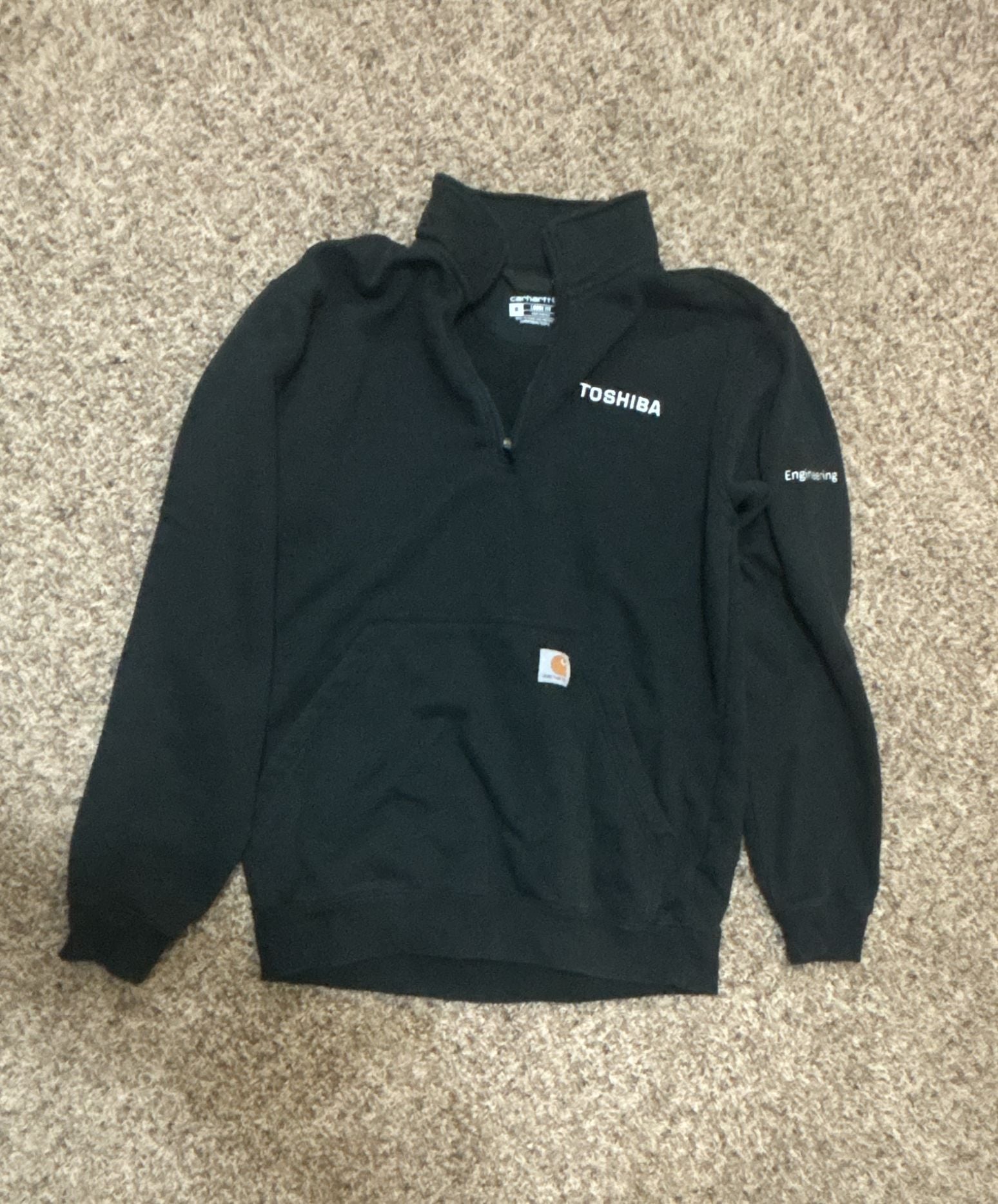 Carhartt 1/4 Zip Sweatshirt Size M Black Toshiba Engineering 2