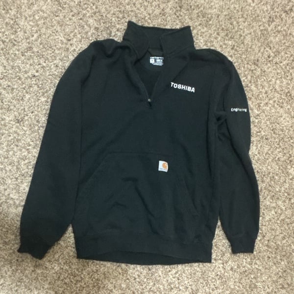 Carhartt 1/4 Zip Sweatshirt Size M Black Toshiba Engineering