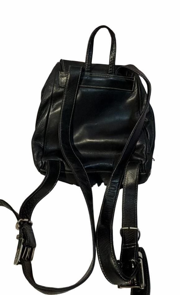 Perlina Black Leather Mini Backpack Purse 4