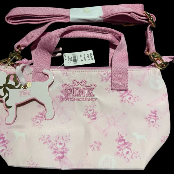 PINK x LoveShackFancy Beaux Icons Mini Tote Crossbody NWT Floral Pink