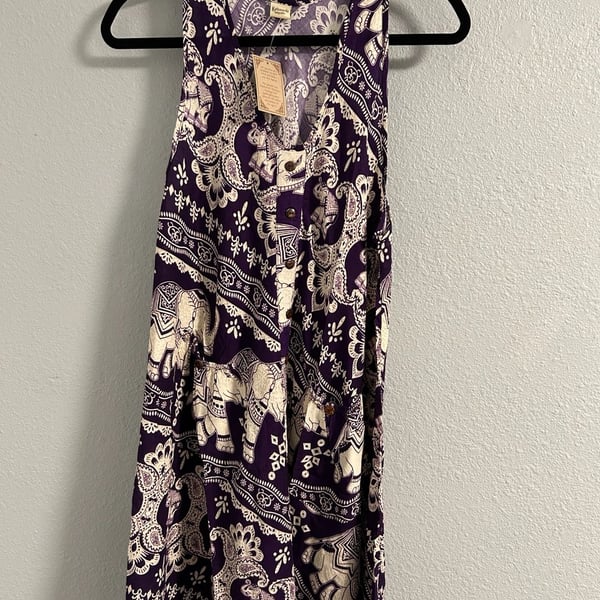 Kathmandu Imports Elephant Print Jumpsuit Purple