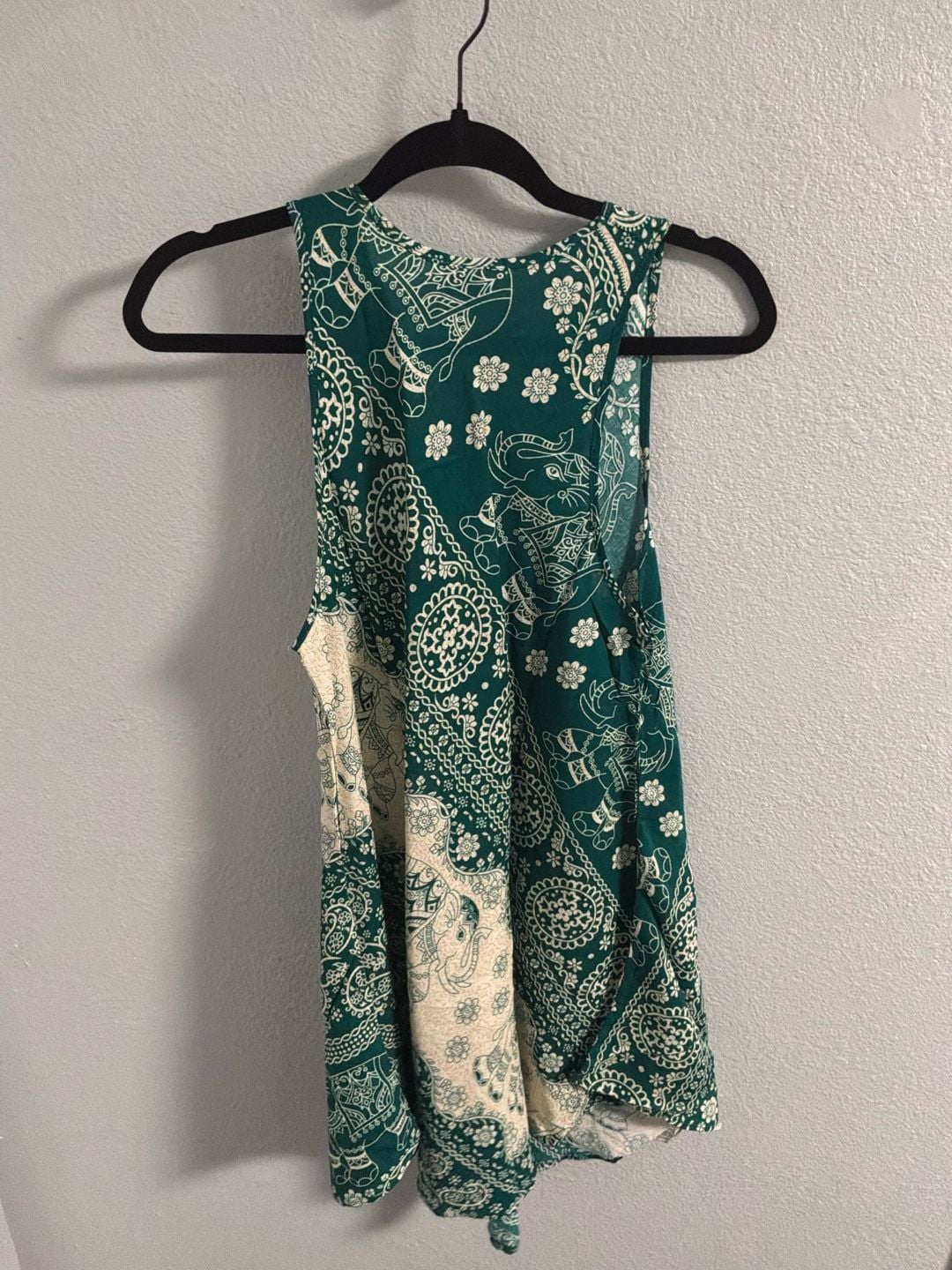 Kathmandu Imports Elephant Paisley Tank Top Green 4