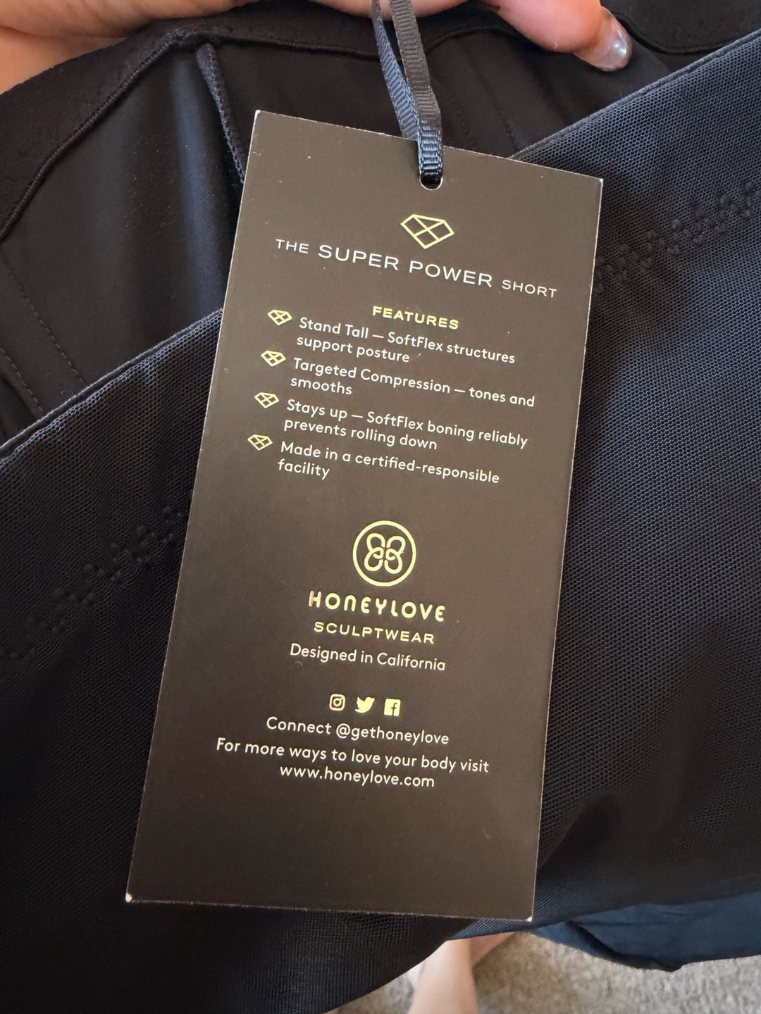 Honeylove Shapewear Runaway Super Power Shorts Sculptwear Black New Plus Size 1X 9