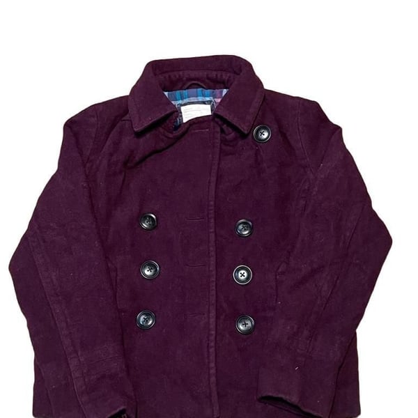 KIDS XL Aeropostale Pea Coat Size XL Purple Double Breasted Wool Blend